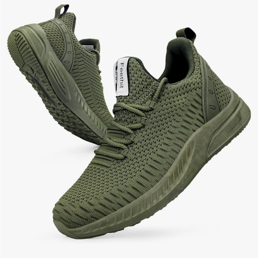Olive green running shoes 💚
